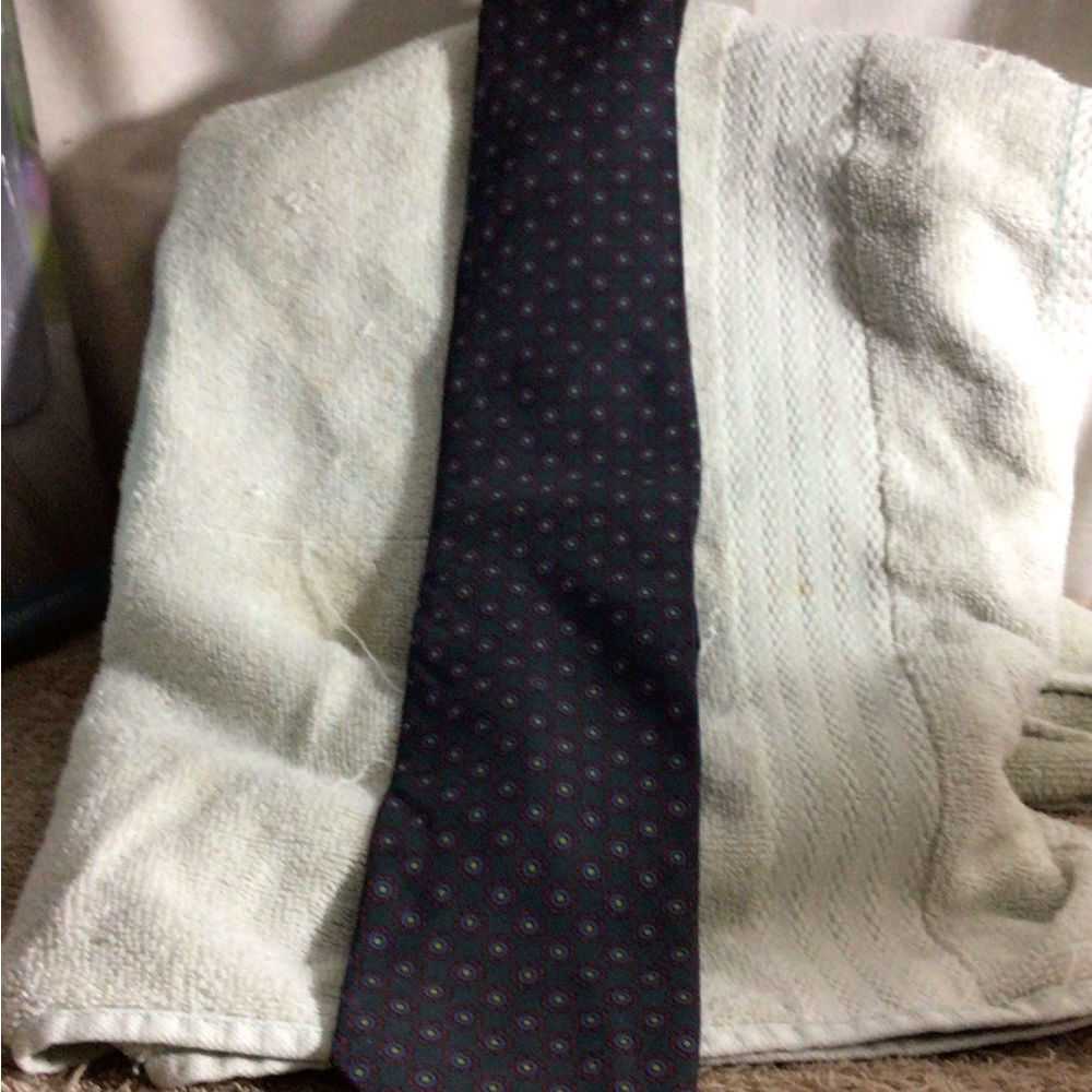 Classic Men's Dark Gray Patterned Silk Tie - Unbranded